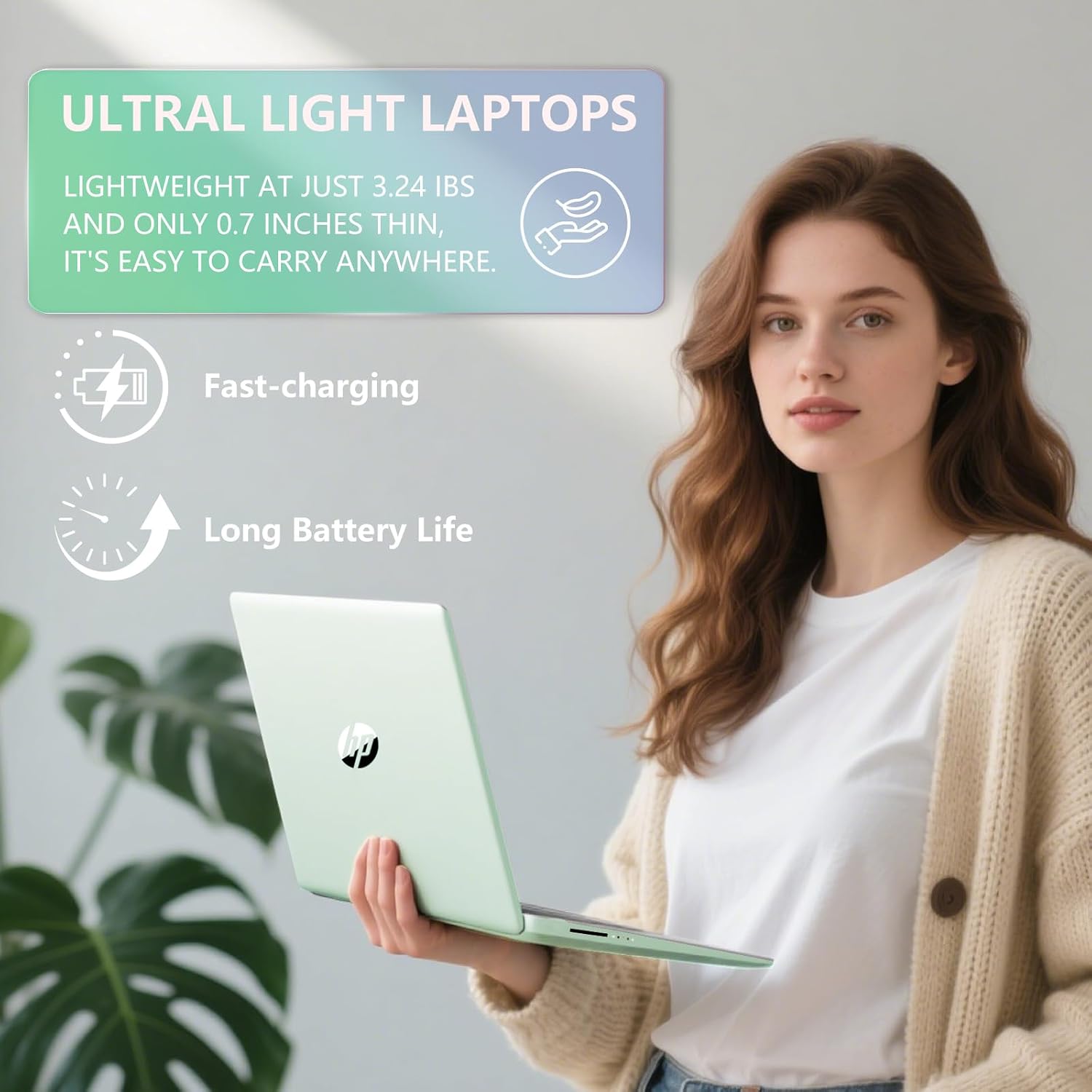 HP 14 Elite Laptop, 4GB RAM, 1.12TB Total Storage (128GB UFS+1TB Cloud), Willow Green, Office 365, Intel Multi-Core, Win11, Copilot AI, 11Hr Battery, Alpacatec Mouse