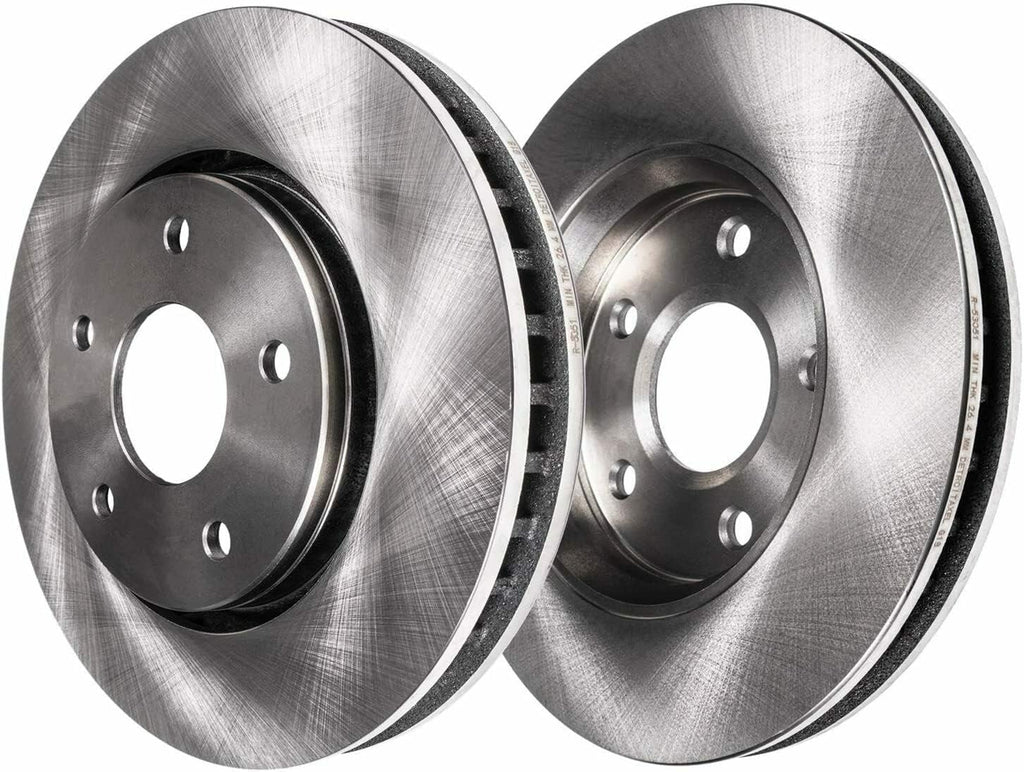 Detroit Axle - Front Disc Rotors Brake Pads Left Caliper Replacement for Chrysler 200 Sebring Dodge Avenger Caliber Jeep Patriot Compass - 5pc Set
