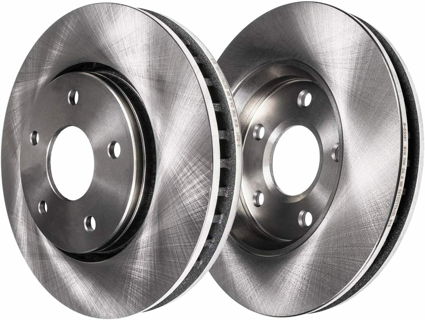 Detroit Axle - Front Disc Rotors Brake Pads Left Caliper Replacement for Chrysler 200 Sebring Dodge Avenger Caliber Jeep Patriot Compass - 5pc Set