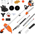 52cc Gas Weed Wacke, 6 in 1 Weed Eater 2-Stroke String Trimmer Brush Cutter Gas Grass Trimmer Lawn Mower Grass Cutter