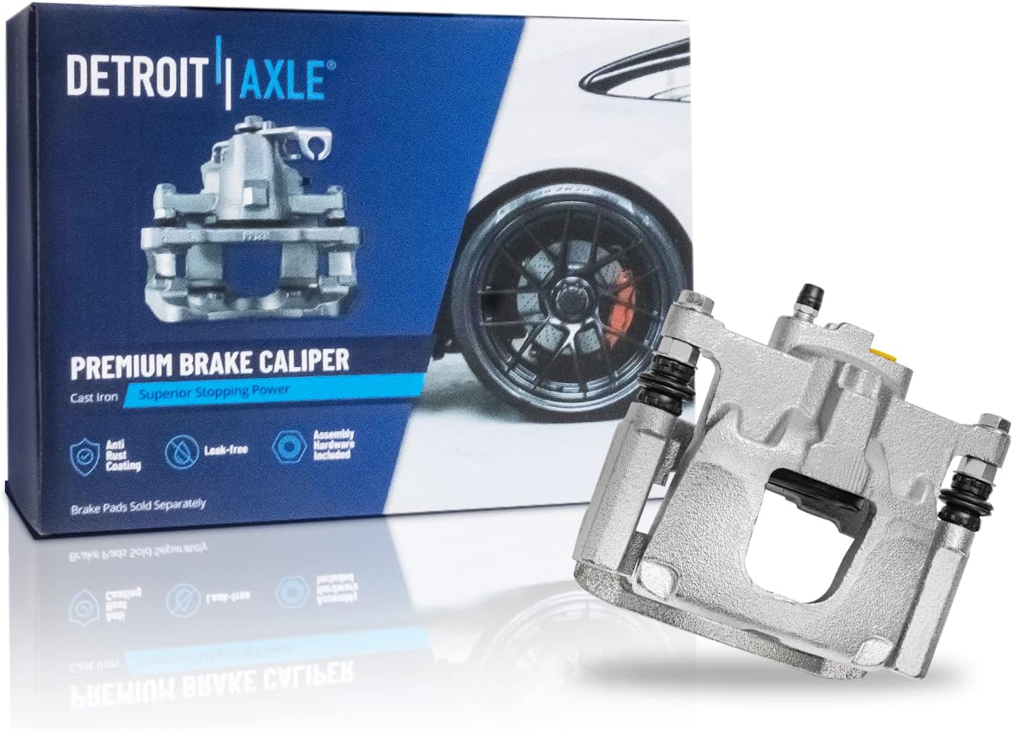 Detroit Axle - Rear Brake Kit for 2007-2018 Jeep Wrangler JK Brake Rotors Ceramic Brakes Pads Right Brake Caliper 2008 2009 2010 2011 2012 2013 2014 2015 2016 2017 Replacement