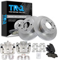 TRQ Rear Brake Pad and Rotor Set Ceramic Rotors Calipers Compatible with 2014 Kia Optima