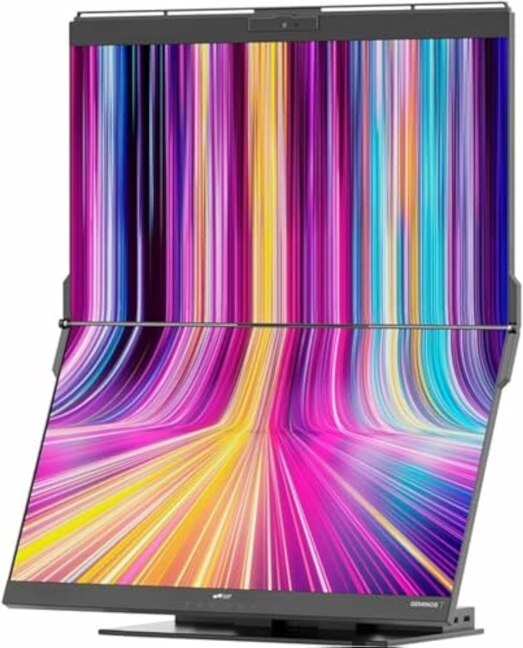 Mobile Pixels Geminos T (2 x 24 inch) Dual Stacked Computer Monitor with All-inclusive Workstation, 65W USB-C Charging Touchscreen, 1080P Webcam&Speakers, USB-A/USB-C/HDMI, Ergo Design (2 Monitors)