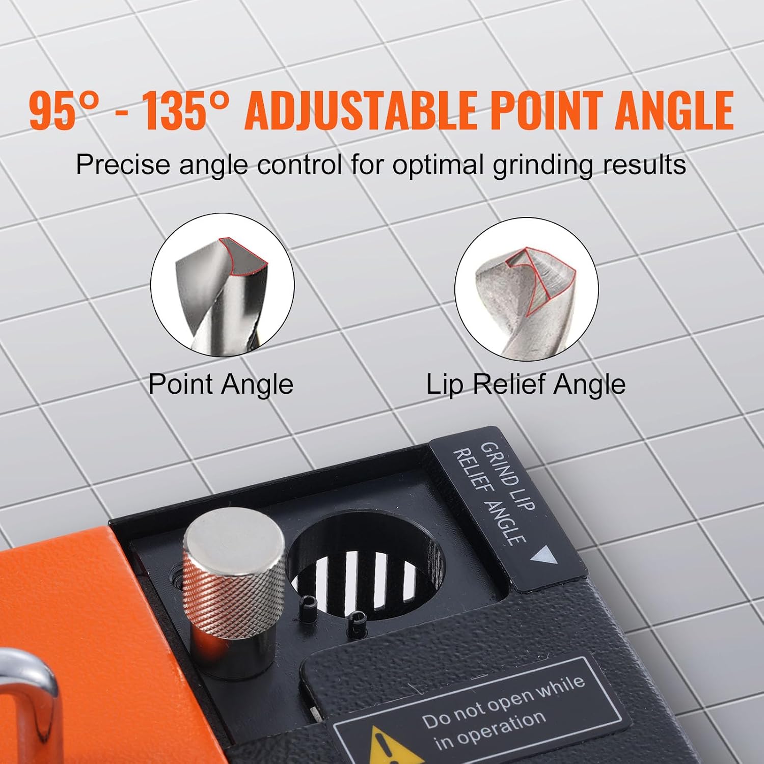 VEVOR Drill Bits Sharpener, MR-13A Drill Bits Grinder Sharpener 3-13mm, 95° to 135° Point Angle Adjustable Drill Bit Re-Sharpener, Portable Bits Sharpening Machine with 11 Collets, CBN Wheel for HSS
