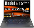 Oemgenuine Lenovo ThinkPad E16 Gen 2 16 Touchscreen Display, AMD Ryzen 7 7735U, Customized Laptop, 16GB / 32GB / 64GB RAM, 512GB / 1TB / 2TB SSD, WiFi 6E, Backlit KB, Webcam, W11P, Business Laptop