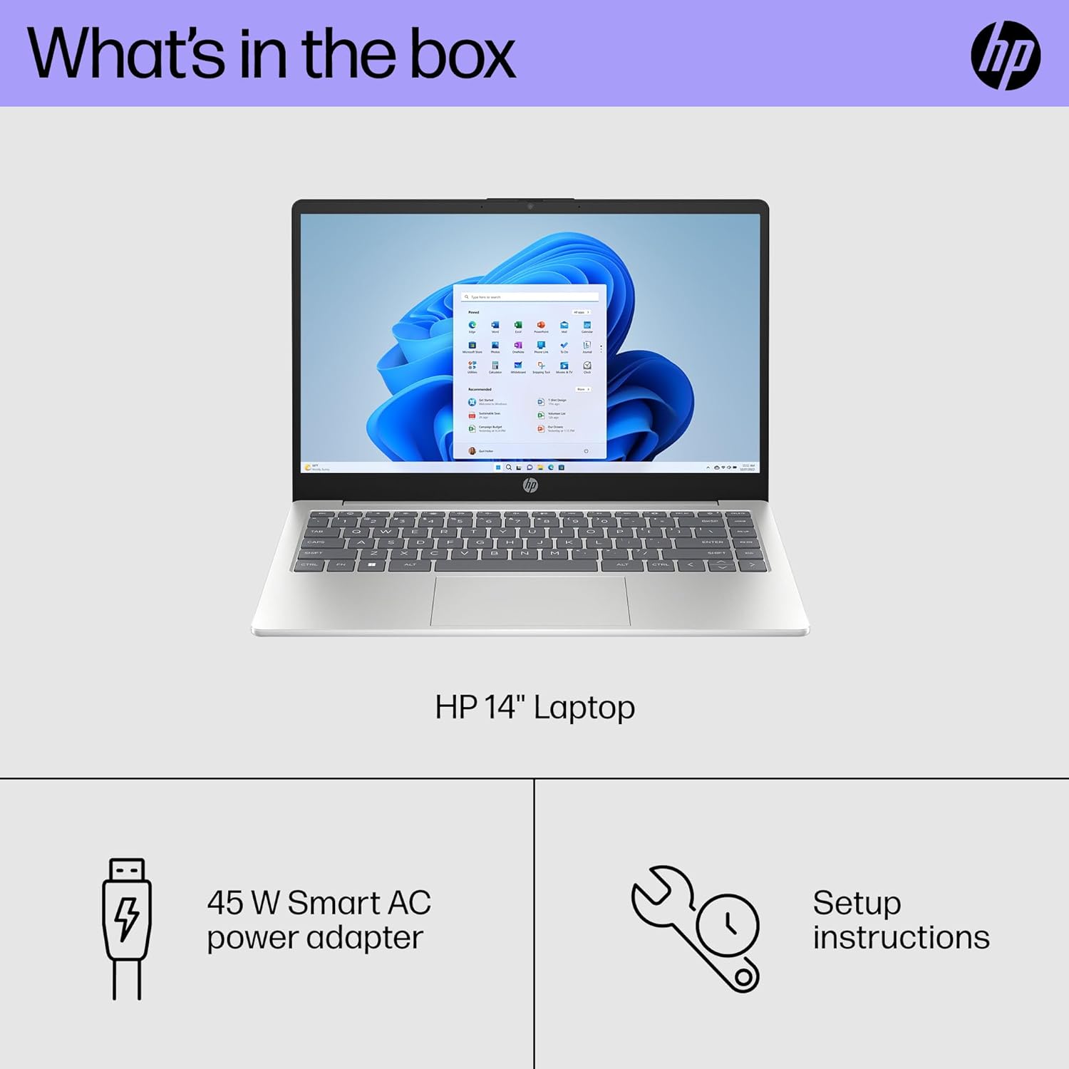 HP 14 inch FHD Display Slim Laptop | Intel Core i7-1355U Processor | Intel Iris Xe Graphics |Webcam | Silver | 32GB RAM | 512GB SSD | Windows 11 Home | Bundle with USB 3.0 Hub