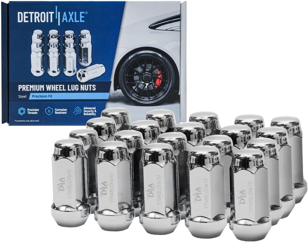 Detroit Axle - 12.99' Rear Drilled Brake Rotors Wheel Hubs + 20pc Wheel Lug Nuts Replacement for Ford Taurus Flex Edge Lincoln MKS MKT - 24pc Set