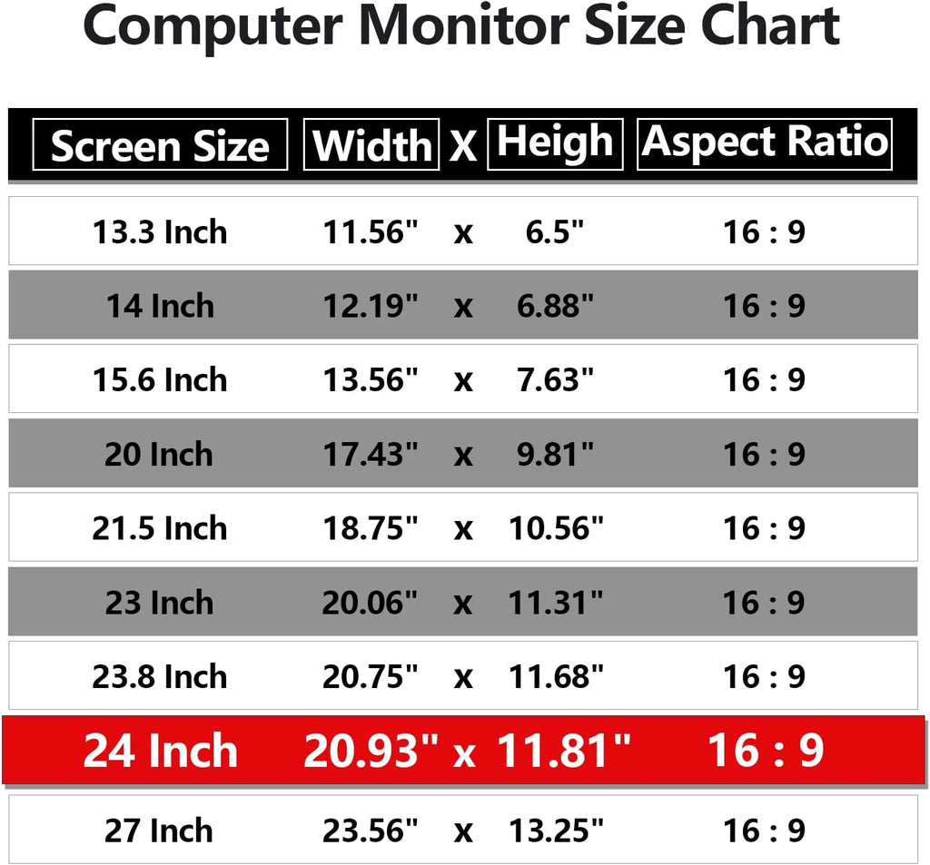 【10 Pack】 Computer Privacy Screen Protector 24 Inch with Hp Dell Asus Samsung LG and More, Removable Security Shield Filter for 16:9 Aspect Ratio Monitor Like ViewSonic Sceptre