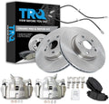 TRQ Front Brake Pad and Rotor Set Ceramic Rotors Calipers Hoses Compatible with 2009-2010 Pontiac Vibe 2009-2018 Toyota Corolla 2009-2013 Matrix