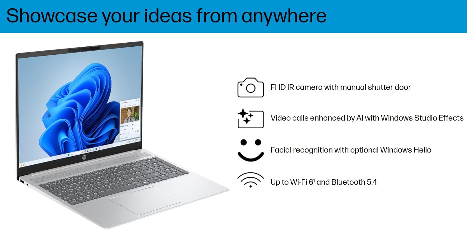 HP OmniBook 16 Premium Copilot AI Business Laptop, 16' 2K (1920 x 1200) Touchscreen, AMD Ryzen AI 7(50 Tops), 16GB LPDDR5x-7500 RAM, 1TB PCIe SSD, Wi-Fi 6, 1080P Camera, Windows 11 Pro, W/Mouse