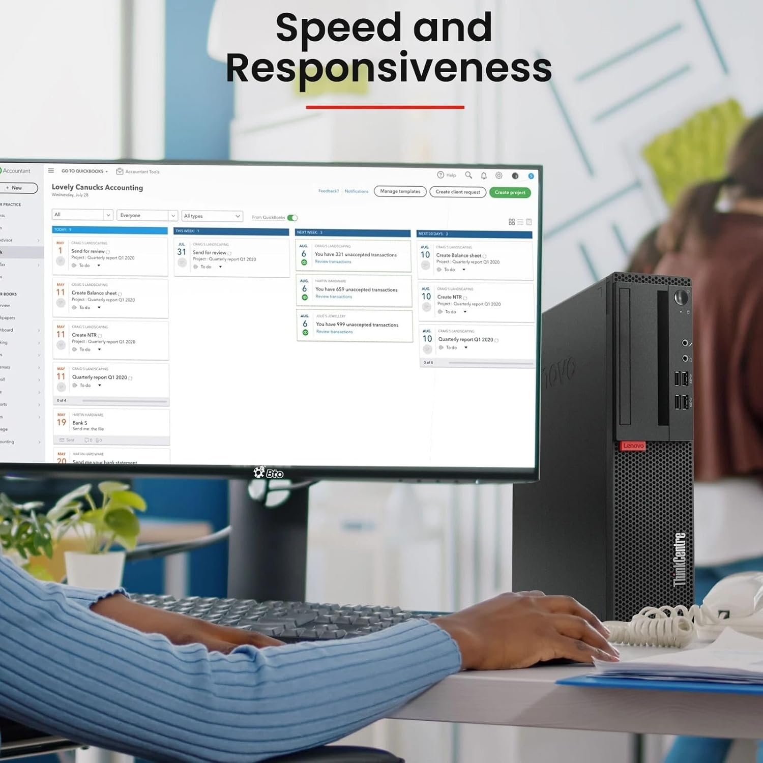 Lenovo ThinkCentre M910S Desktop Computer PC - Intel Core i5-6500 6th Gen - 32GB DDR4 Ram - 512GB SSD - 24-in LED Monitor - Built-in WiFi - Wireless Keyboard & Mouse - Windows 11 Pro (Renewed)
