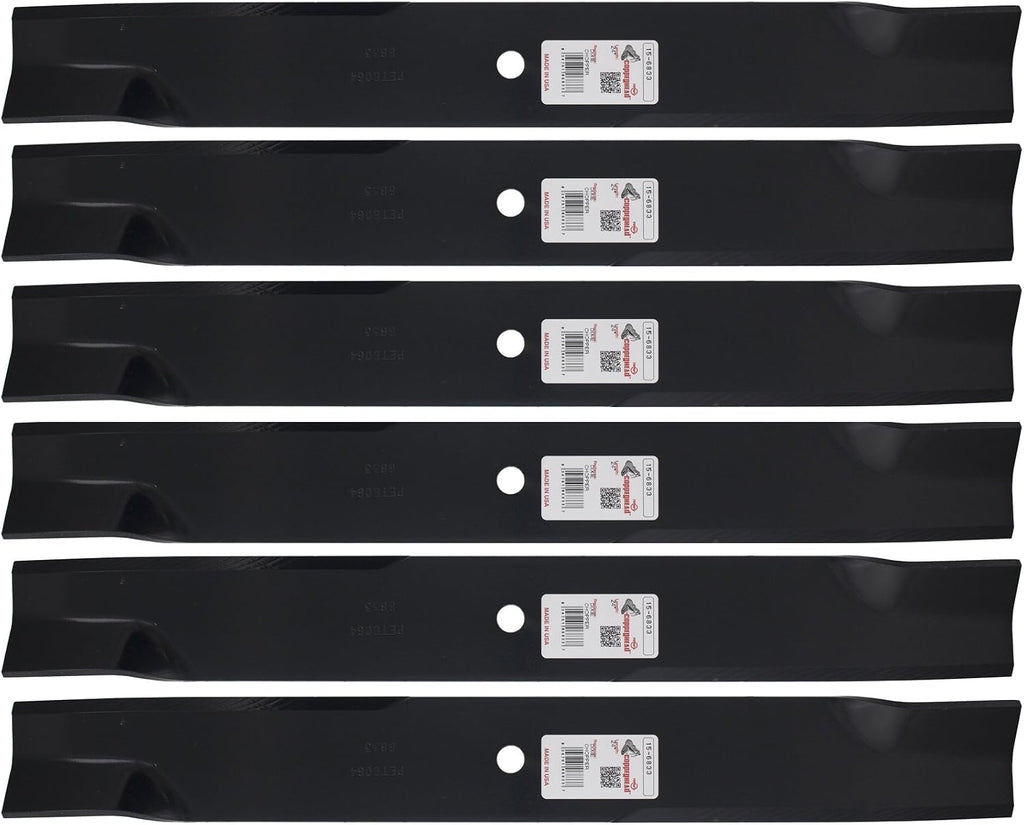 Rotary 6 6833 Mower Blades for Bad Boy Dixie Chopper Windsor 24' Length 3' Width .240' Thickness 5/8' Center Hole Fits 72in. Deck, Black