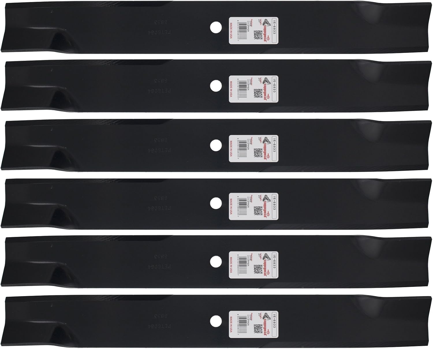 Rotary 6 6833 Mower Blades for Bad Boy Dixie Chopper Windsor 24' Length 3' Width .240' Thickness 5/8' Center Hole Fits 72in. Deck, Black