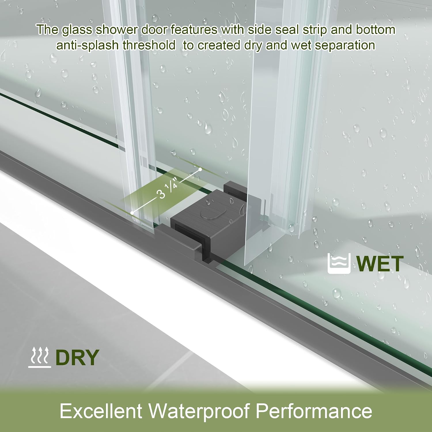 44-49' W x 76' H Frameless Shower Door with 3/8'(10mm) SCCG Tempered, 304 Stainless Hardware Double Sliding Glass Shower Door for Bathroom (Gunmetal)