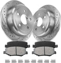 Rear Brake Pads And Rotors Kit Compatible With 2007-2017 Jeep Wrangler, 2018 Jeep Wrangler JK, 53041 D1274-8390 Automotive Replacement Brake Kits Drilled And Slotted Rotors 316mm(12.4in)
