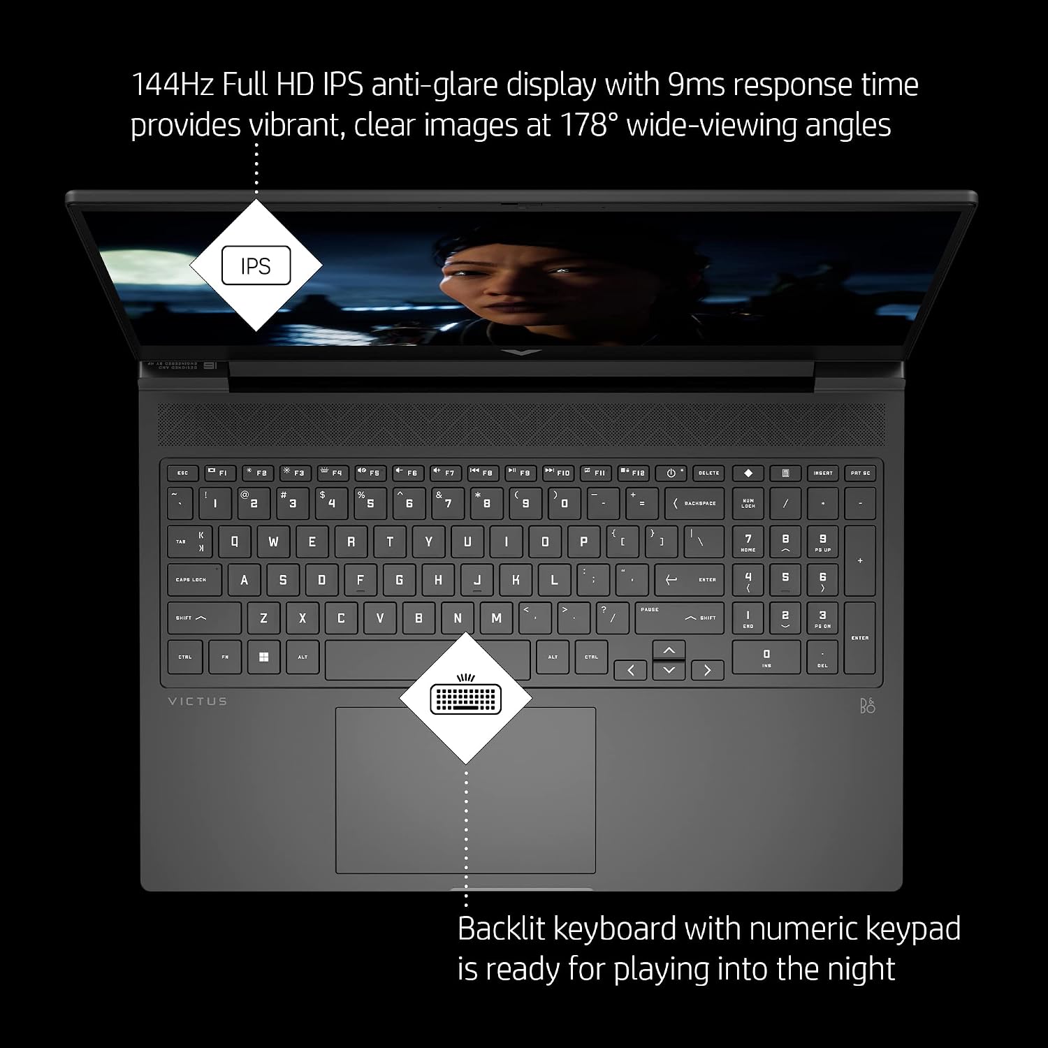 HP Victus 15 Laptop, FHD IPS 144Hz Display, 9ms Response Time, Intel Core i7-13700H, 16 GB RAM, 512 GB SSD, NVIDIA GeForce RTX 4050 GPU (6 GB), Windows 11 Home, 15-fa1020nr (2023)