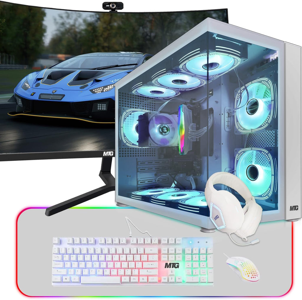 MTG Khuno Gaming Tower PC- Intel Core i5-8th Gen, RTX 2060S 8GB 256bits, 16GB ARGB Ram, 1TB Nvme, 27 Inch Curve Monitor, Gaming Kit Combo, Webcam, Win 11 Home