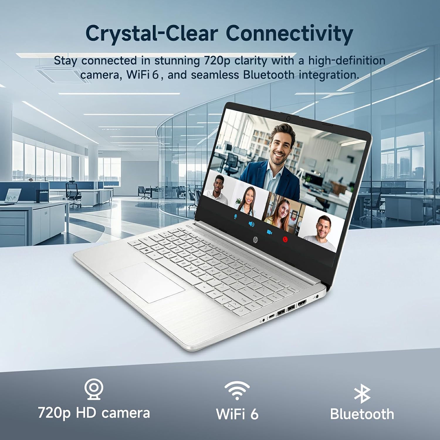 HP 14 Student-Laptop Back to School, Quad-Core Processor (Beat i3) 8GB RAM 192GB Storage(128GB UFS + 64GB SD Card) Laptops for Student with 1-Year Office 365 Copilot AI Win11, Natural Silver