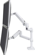 Ergotron – LX Vertical Stacking Dual Monitor Arm, VESA Desk Mount – for 2 Monitors Up to 24 Inches, 7 to 20 lbs Each – White