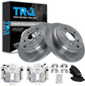TRQ Rear Brake Pad and Rotor Set Ceramic Solid Rotors Calipers Compatible with 2005-2010 Honda Odyssey