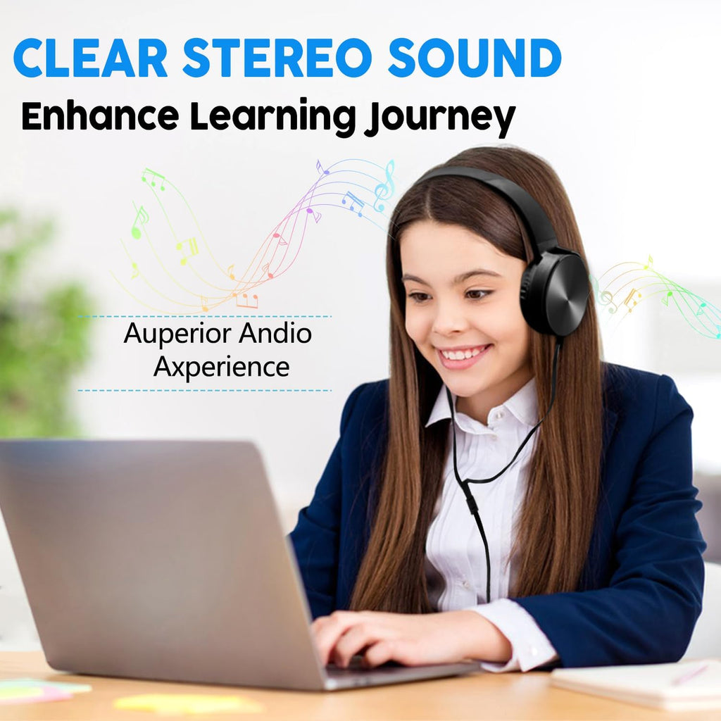 Bulk Headphones for Classroom 24 Pack Durable Wired School Headphones for Kids,Students,Children Toddler Teen Boys Girls and Adult(Black)
