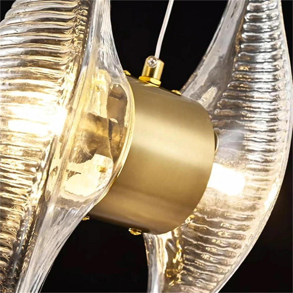 Glass LED Chandelier Gold Silver Metal Cord Adjustable Lighting Fixrures for Dining Room Bedroom Kitchen Foyer,Dining Light Fixtures