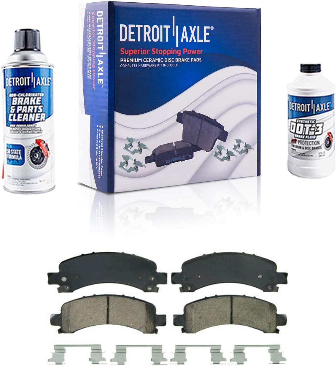 Detroit Axle - Brake Kit for 2003-2020 Express Savana 3500, 2006-2016 Express Savana 2500, Front & Rear Disc Brake Rotors Ceramic Brake Pads Brake Calipers Replacement