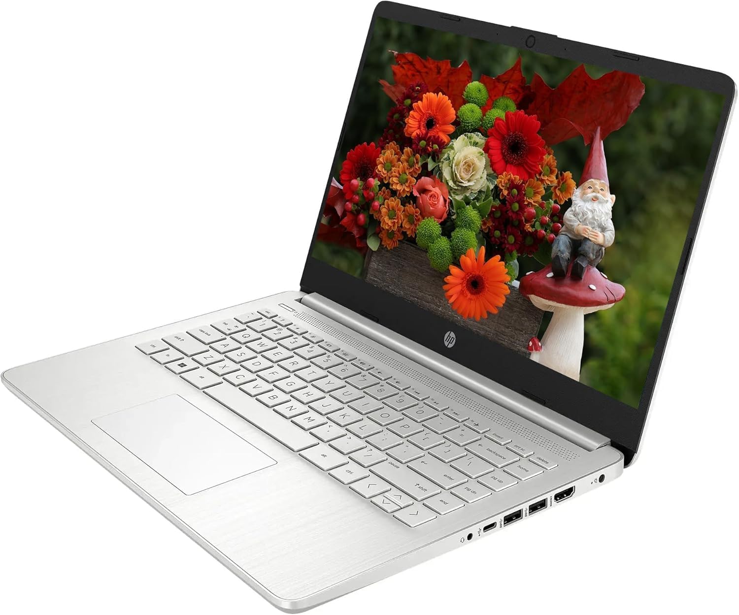 HP AI-Powered 14' HD Laptop with Microsoft Office and 1TB Cloud Storage Included for 1-Year| 4GB RAM|128GB SSD| Intel 4-Core CPU| Webcam| Wi-Fi| Bluetooth|Ultra Light|Win 11| RK Bundle| Silver