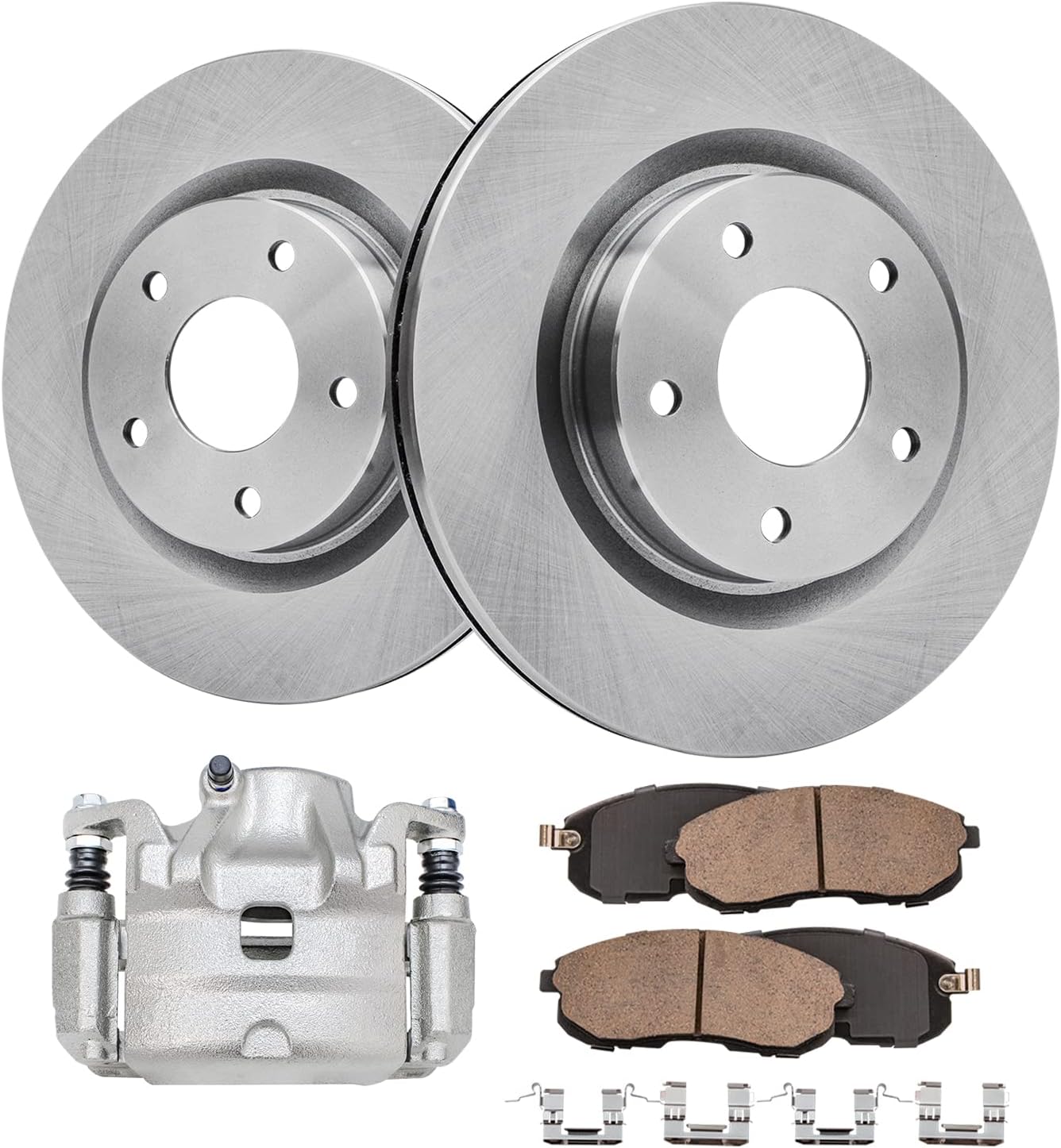 Detroit Axle - Front Brake Kit for 2007-2010 Nissan Altima Disc Brake Rotors 2008 2009 Ceramic Brakes Pads Replacement Brake Caliper : 11.65' inch Rotor