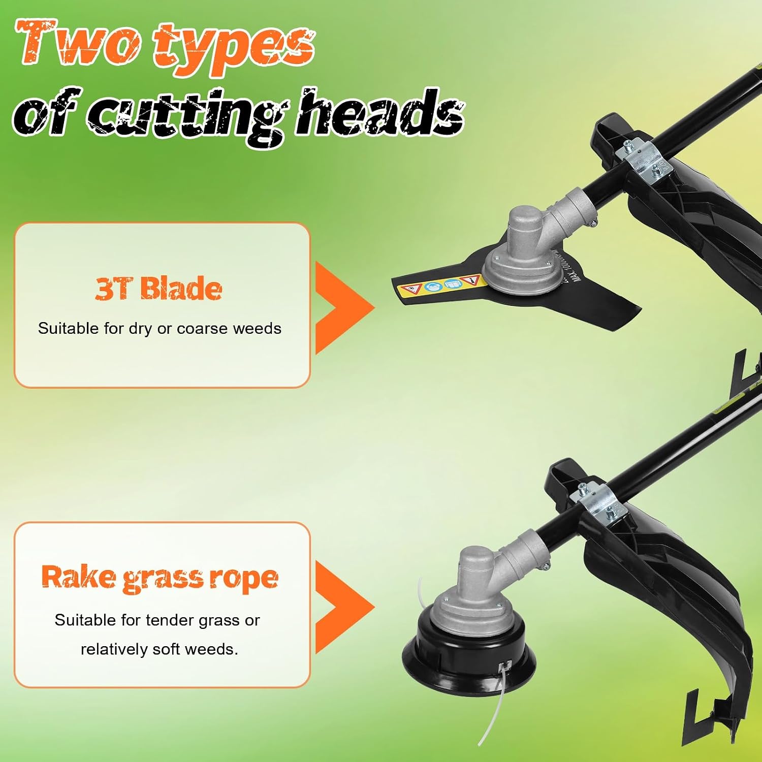 52CC 2-Stroke Gas Powered Electric Lawn Mower with Ergonomic Handle, Powerful Engine Weed Trimmer Electric Lawn Mower, Gas Powered Hedge Trimmer, Electric Weed Eater