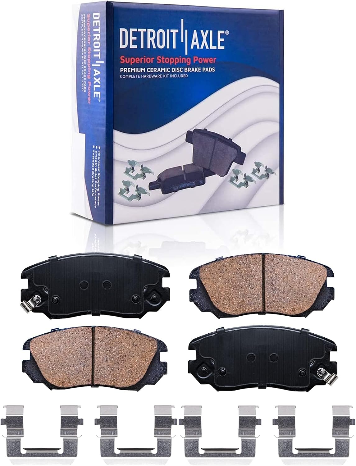 Detroit Axle - Brake Kit Wheel Bearing Hubs for 2010-2017 Chevy Equinox GMC Terrian Brake Rotors Ceramic Brakes Pads Wheel Bearing Hubs 2011 2012 2013 2014 2015 2016 Front and Rear Replacement