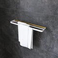 All-Copper Gun Gray Towel Rail - Stylish Bathroom Towel Rack with Black Bath Towel Bar and White Double-Bar Wall Hanging Design(Copper Platinum 60cm)