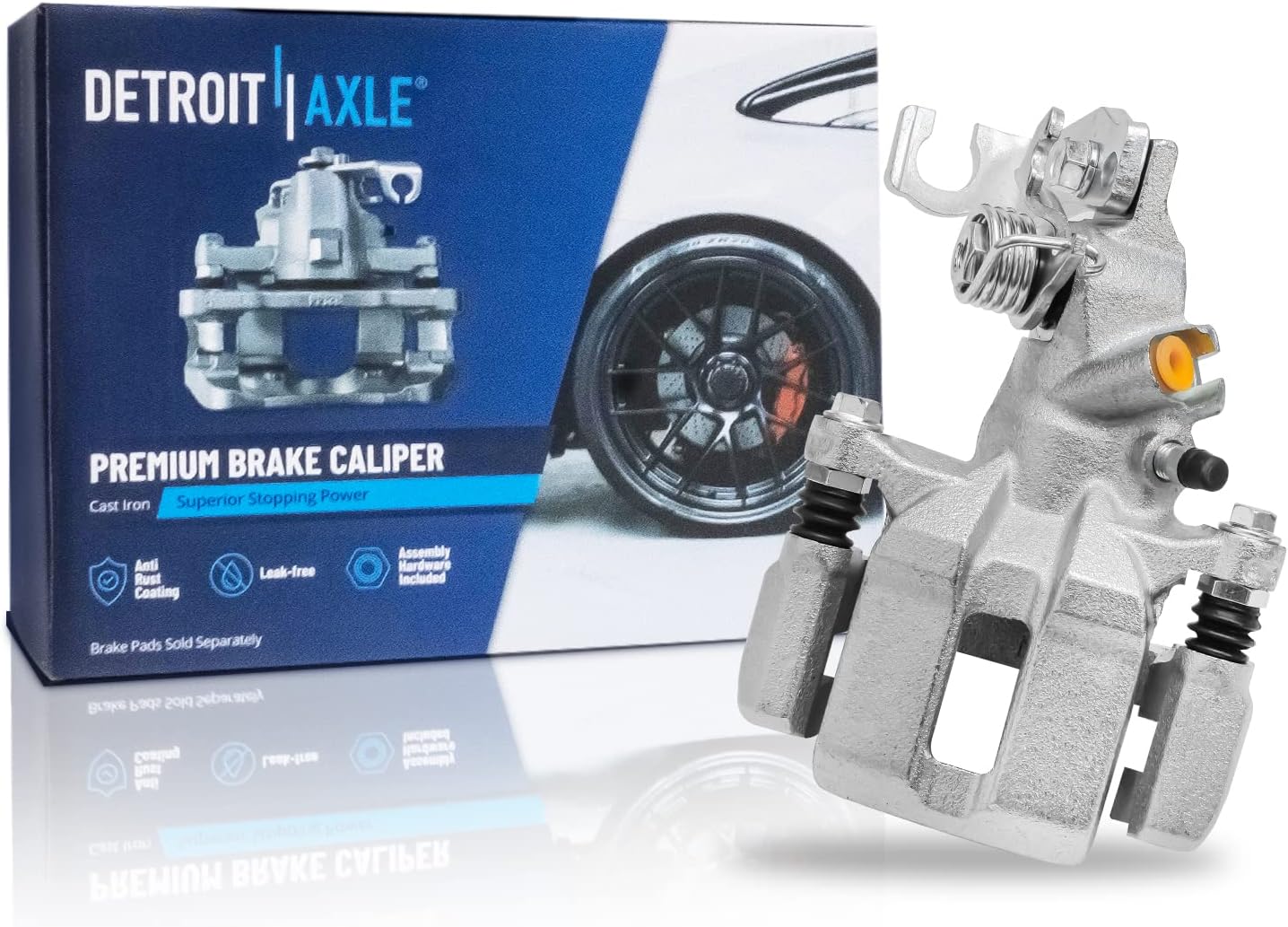 Detroit Axle - Rear Brake Kit for 03-07 Honda Accord, 04-08 Acura TSX, 10.24'' inch Disc Brake Rotors Ceramic Brake Pads Brake Caliper 2004 2005 2006 2007 Replacement