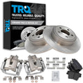 TRQ Rear Brake Pad and Rotor Set Ceramic Solid Rotors Calipers Compatible with 2005-2018 Chrysler 300 2009-2016 Dodge Challenger 2006-2016 Charger 2005-2008 Magnum