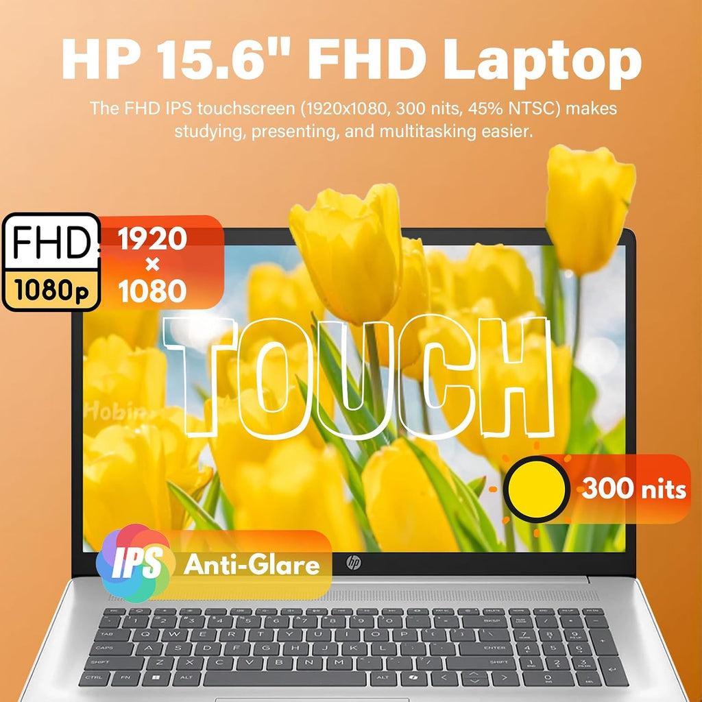 HP 2026 15.6' Touchscreen Business Laptop - Intel 10-Core i7 1355U (Up to 5.0GHz), 16GB RAM, 512GB SSD, 15.6' FHD Anti-Glare 300 nits Display, Win 11 Pro, Wi-Fi 6, Ai Copilot, w/Redragon Bundle
