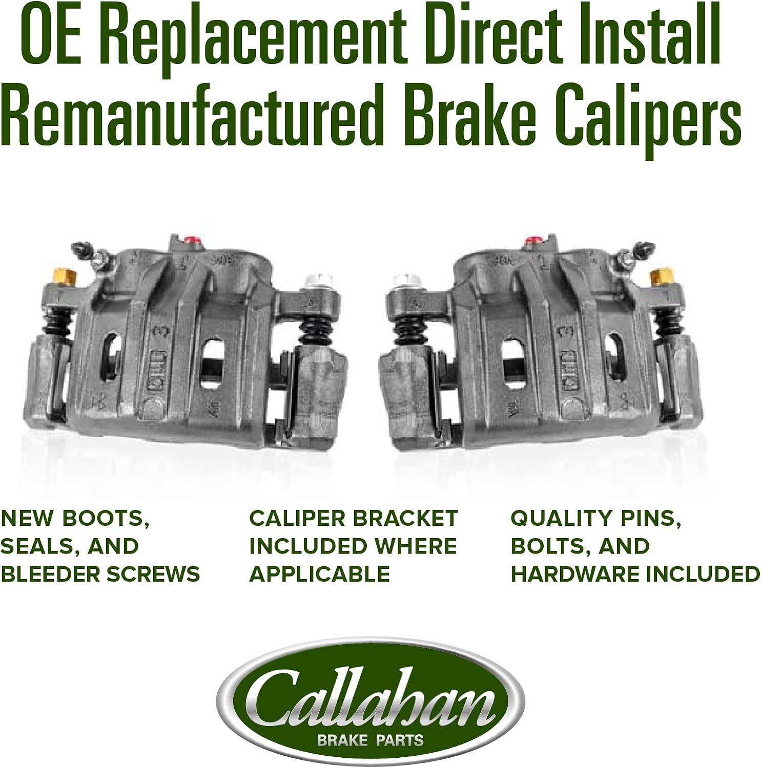 Callahan Brake Parts Brake Kit for Toyota Sienna 1998-2000 Front Replacement Brake Rotors with Ceramic Brake Pads and Brake Calipers CLHCCO115804A
