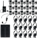 Retekess T130P Wireless Tour Guide System, Noise Reduction,328ft,Tour Guide Headsets with Over Ear Headphones for Factory (1 TX 15 RX)