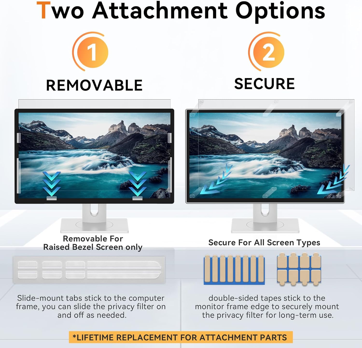 [5-Pack] 24 Inch Computer Privacy Screen for 16:10 Widescreen Monitor, Anti Glare Anti-UV Eye Protection Desktop PC LED Monitor Filter, Removable Anti-Scratch Screen Film 24in