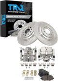 TRQ Rear Brake Pad and Rotor Set Ceramic Rotors Calipers Compatible with 2014-2020 Jeep Cherokee