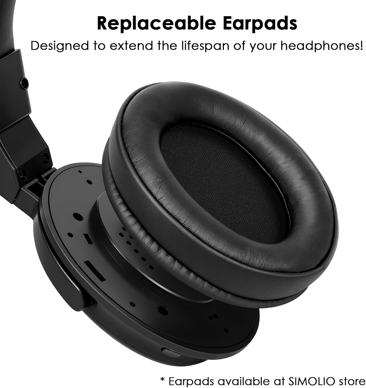 SIMOLIO Wireless TV Headphones for Seniors & Hard of Hearing, Voice Clear Bluetooth TV Headphones w/L/R Audio Balance, Ambient Sound Mode, Battery & Earpads Replaceable, Boosted Vol, Soundbar by-Pass