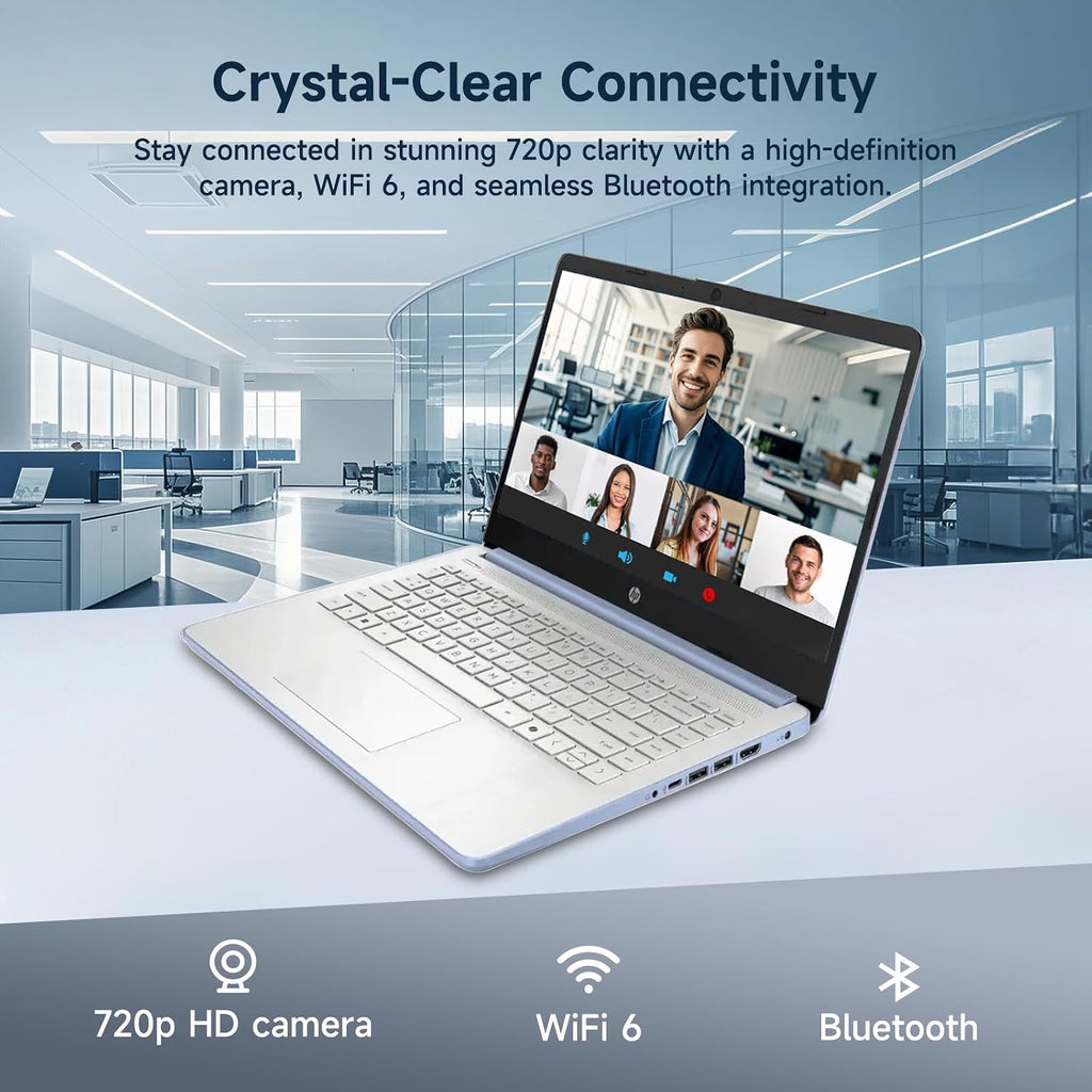 HP 14 Inch Student Laptop Office 365, Quad-Core Processor (Beat i3-1115G4), 4GB RAM 256GB Storage (128GB UFS+128GB SD Card), Computer for Business and Study Home with Wi-Fi 6 Win11, W/Accessories