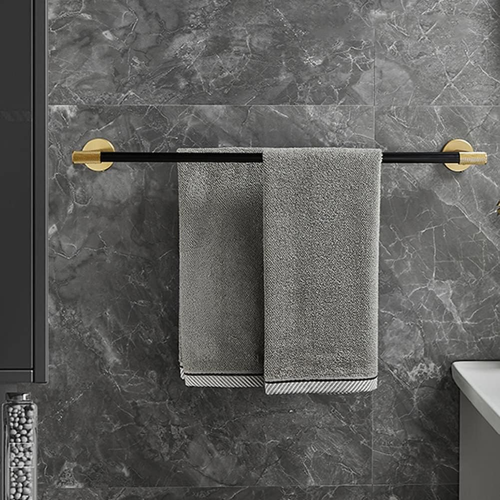 LSLYTQ Towel Rail Rack European Style Brass Black Gold Towel Bar, Bathroom Towel Rack, Hotel Luxury Towel Rack, Towel Hanging Wall Double Rod for Bathroom Kitchen