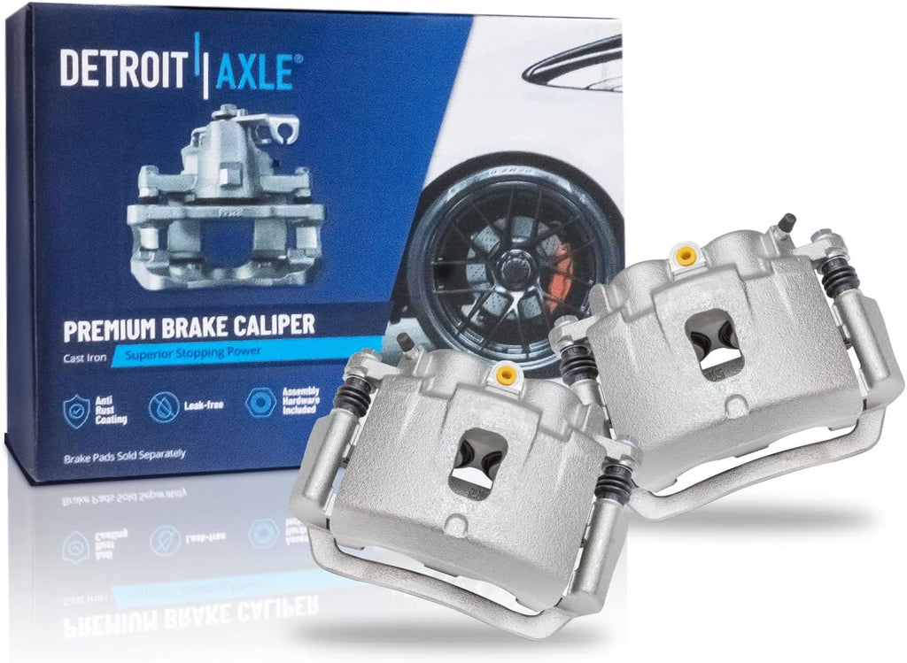 Detroit Axle - Rear Brake Kit for 2006-2016 Chevy GMC Express Savana 2500, 2003-2020 Express Savana 3500, Disc Brake Rotors Brake Calipers w/Brackets Ceramic Brakes Pads Replacement