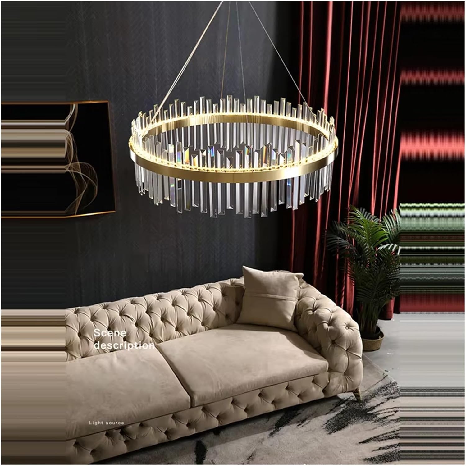 LED Postmodern Gold Silver Crystal Designer Hanging Chandelier Lighting Suspension Luminaire Lampen for Foyer,Dining Light Fixtures