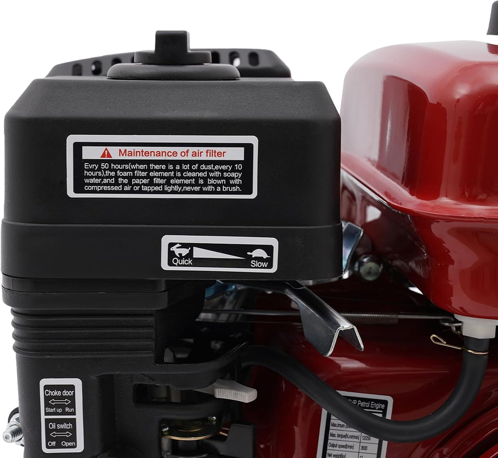 7.5 HP Gas Engine Horizontal Shaft, 212cc 4 Stroke OHV Industrial Grade Replacement 3600rpm Gas Motor, 20mm Shaft Diameter