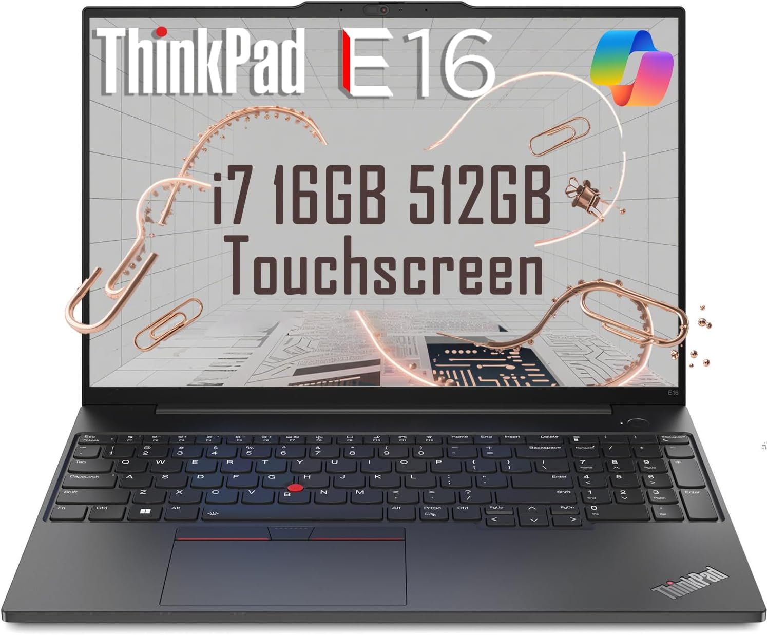 Lenovo ThinkPad E16 Business Laptop (16' FHD+ Touchscreen, Intel 10-Core i7-1355U, 16GB RAM, 512GB SSD) Fingerprint, Backlit KB, 1080P RGB Webcam, Thunderbolt 4, Ethernet, Win 11 Pro w/ AI Copilot