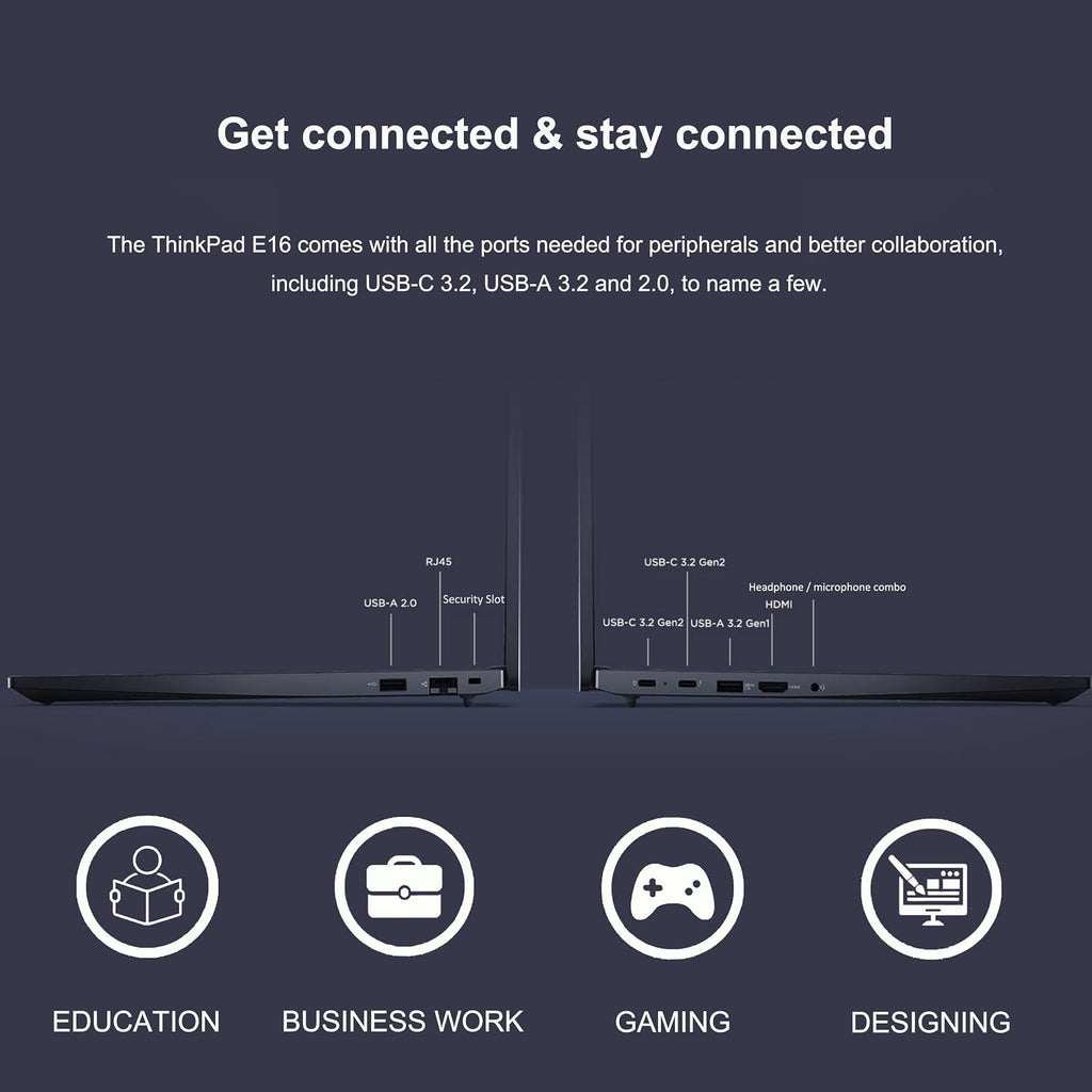 Lenovo ThinkPad E16 Business Laptop (16' FHD+ Touchscreen, Intel 10-Core i7-1355U, 40GB RAM, 2TB SSD) Backlit KB, Fingerprint, 1080P RGB Webcam, Thunderbolt 4, Ethernet, Win 11 Pro w/ AI Copilot