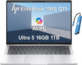 HP EliteBook 1040 G11 Business AI PC Laptop (14' FHD+, Intel 14-Core Ultra 5 125H (> i7-1360P), 16GB DDR5 RAM, 1TB SSD), 2X Thunderbolt 4, Backlit KB, Fingerprint, 5MP IR Webcam, IST HUB, Win 11 Pro