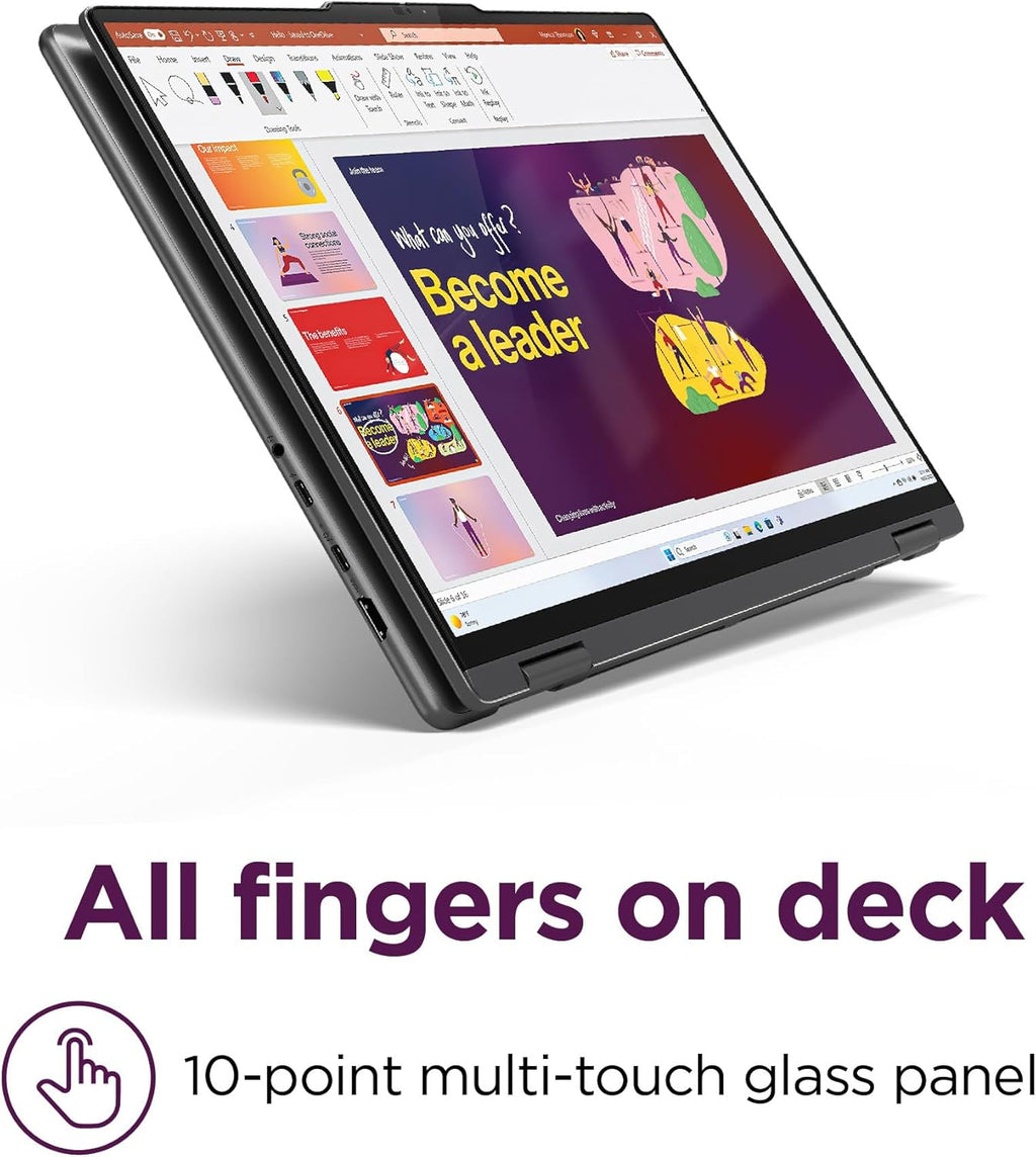 Lenovo Yoga 7 7i 2-in-1 Business Laptop (16' FHD+ Touchscreen, Intel Core Ultra 7 155U (Beat i7-1355U7), 16GB RAM, 1TB SSD, IST Pen) Backlit, Fingerprint, FHD IR Webcam, Win 11 Home w/AI Copilot, Grey