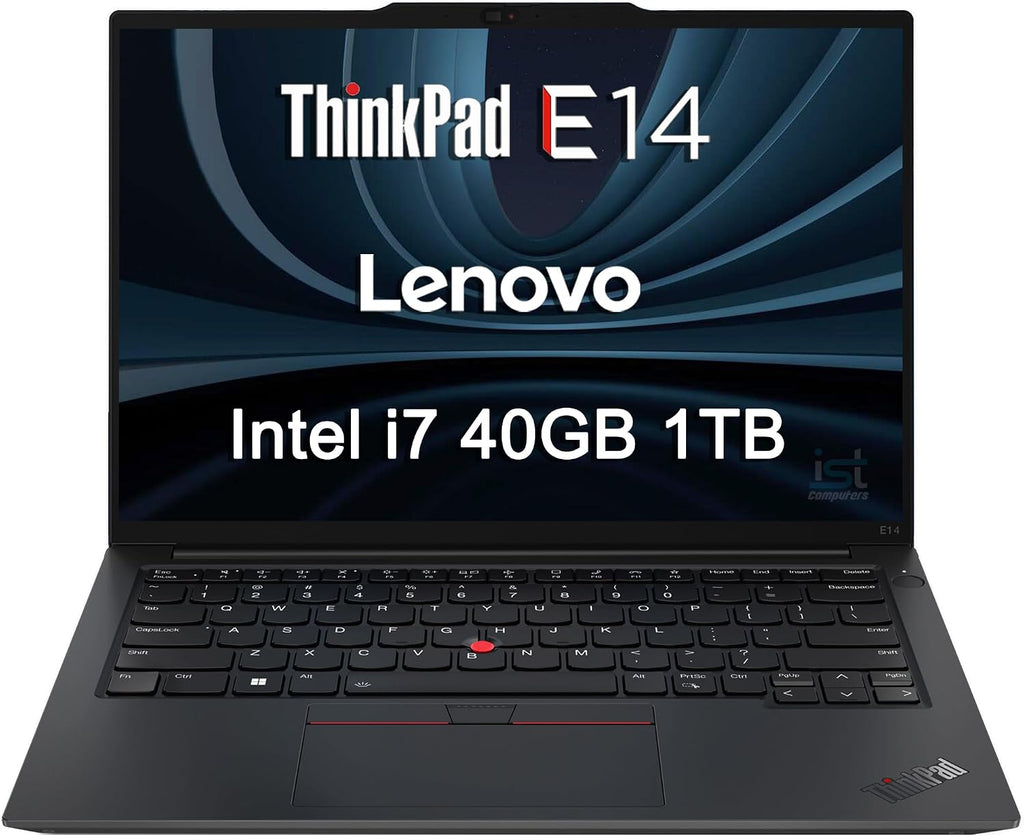 Lenovo ThinkPad E14 Business Laptop (14' FHD+ Anti-Glare, Intel 10-Core i7-1355U, 40GB RAM, 1TB SSD), Backlit Keyboard, Fingerprint, Fast Charge, FHD RGB Webcam, Thunderbolt 4, Ethernet, Win 11 Pro
